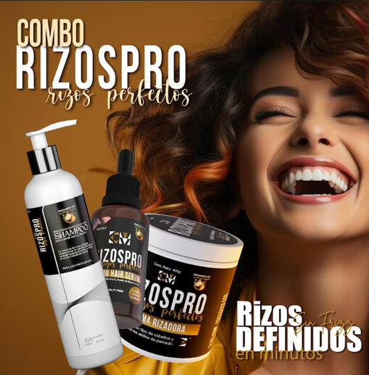 Combo Rizos Pro - Crema, Shampoo y Aceite para unos Rizos mas Definidos y Resistentes